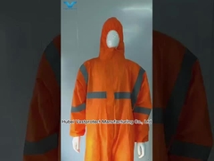 Oranje SMS 56GSM Tyvek Overall met reflecterende band Waist Style zonder schoenenbedekking