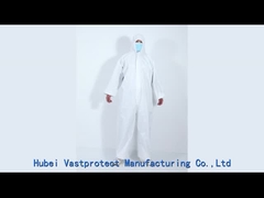 CE-categorie 3 type 5 6 Microporeuze witte eenmalige overalls met schoenenbedekking en duurzaam
