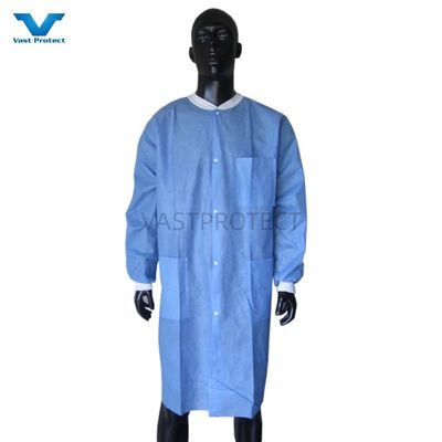 Etiketten Accessoires Unisex Wegwerp Lab Coat Nonwoven Jacket Voor Voedselverwerking OEM
