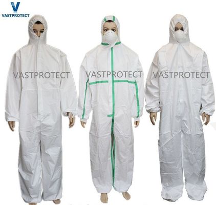 Beschermende eenmalige overalls voor chemische stoffen met 3 of 5 draden