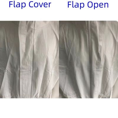 Zipper sluiting CE wegwerpwit microporeus beschermend overhemd voor ademhaling