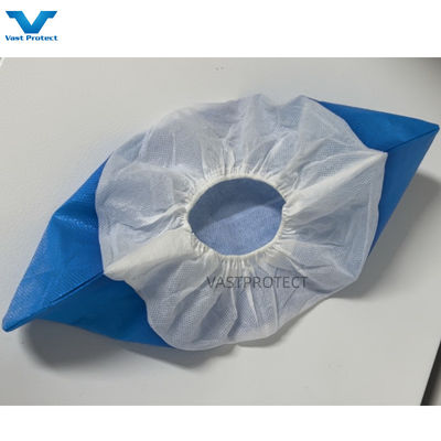 17 x 40 cm aangepast blauw PP CPE anti-glij schoenenbedekking voor voedselverwerking