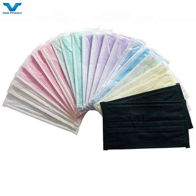 EN14683 Type IIR 10 stuks/zak 50 stuks/doos Klasse II 3 Ply Blauw Zwart Wegwerpmasker