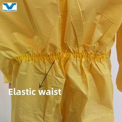 Chemische bescherming Eenmalige kleding in veiligheidsgeel met EN14605 standaard en CE
