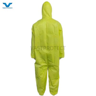 Antistatische functie PPE categorie III type 4 industriële veiligheid chemische gele eenmalige overalls