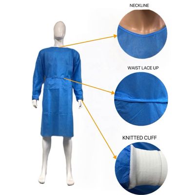 ANSI-compliant Blauw SMS-isolatiejas 120 x 140 cm voor ademende bescherming
