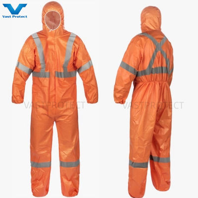 Categorie 3 III Type 5 6 Eenmalige overalls met elastische polsen en enkels Niet-geweven SMS