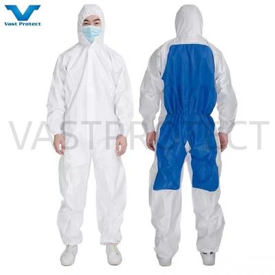 VPT621 PPE industriële veiligheid waterdicht ademend chemisch wit wegwerpoveralls