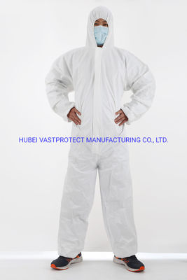 Waterdicht ademend type 5/6 categorie 3 wegwerpwit overpak met antistatische eigenschappen