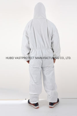 Waterdicht ademend type 5/6 categorie 3 wegwerpwit overpak met antistatische eigenschappen