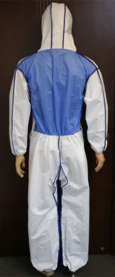 Item Wegwerpoveralls met ademend blauw SMS-achterpaneel