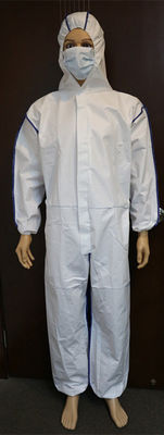 Item Wegwerpoveralls met ademend blauw SMS-achterpaneel