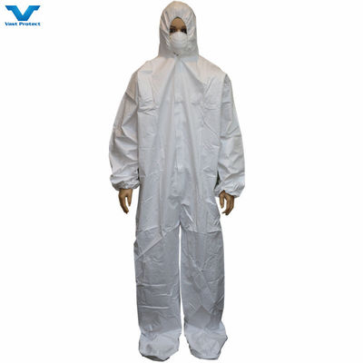 CE-categorie 3 type 5 6 Microporeuze witte eenmalige overalls met schoenenbedekking en duurzaam
