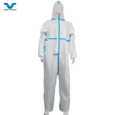 PP PE 55GSM Hooded Protective White Tyvek 400 Overalls met aanpassing
