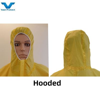 Gepersonaliseerde gele wegwerpovertrek chemische weerstand beschermend pak 175 * 140 cm PP PE