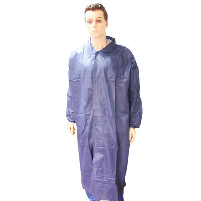 Wit blauw wegwerp-SMS-lab-jassen met rits sluiting en garantieperiode van twee jaar