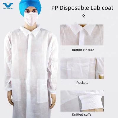 Niet-geweven PP microporeuze labcoat stofbeschermer 20000pcs/dag Productie