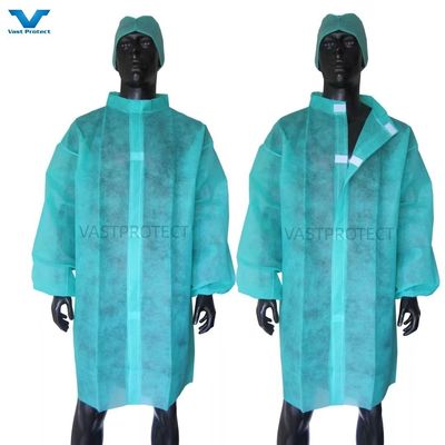 Etiketten Accessoires Unisex Wegwerp Lab Coat Nonwoven Jacket Voor Voedselverwerking OEM