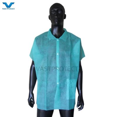 Etiketten Accessoires Unisex Wegwerp Lab Coat Nonwoven Jacket Voor Voedselverwerking OEM