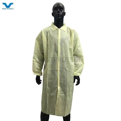 Etiketten Accessoires Unisex Wegwerp Lab Coat Nonwoven Jacket Voor Voedselverwerking OEM