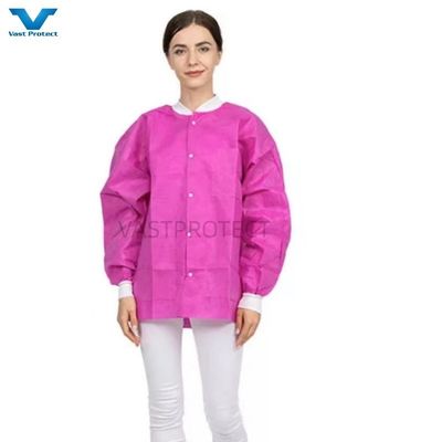 Etiketten Accessoires Unisex Wegwerp Lab Coat Nonwoven Jacket Voor Voedselverwerking OEM