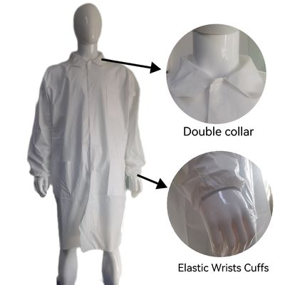 Gepersonaliseerde niet-geweven werkkleding PPE Uniform Visitor Coat Lab Coat VASTPROTECT-501