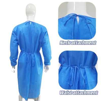 Blauwe SMS eenmalige chirurgische jurken met gebreide manchetten vloeistofbestendige M/L/XL