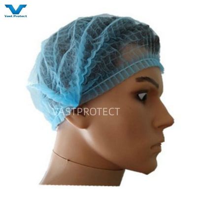 Eenmalig blauw 18g PP Clip Mob Bouffant Cap voor voedselverwerking