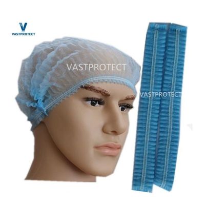 Eenmalig blauw 18g PP Clip Mob Bouffant Cap voor voedselverwerking