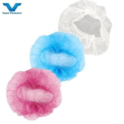 Eenmalig blauw 18g PP Clip Mob Bouffant Cap voor voedselverwerking