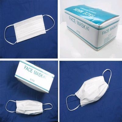 Wit 3 Ply Earloop Niet-geweven wegwerpmasker