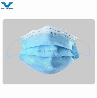 CE ISO13485 gecertificeerd wegwerpmasker van niet-geweven blauw 3 plooien voor volwassenen