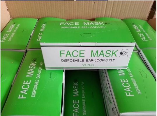 En14683 3 Ply ademend oorloop volwassen gezichtsmasker met FFP1 filter rating en CE-goedkeuring