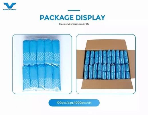Wegwerpschoenbedekking PP 10g Blauw Anti-Slip OEM 17 X 41cm
