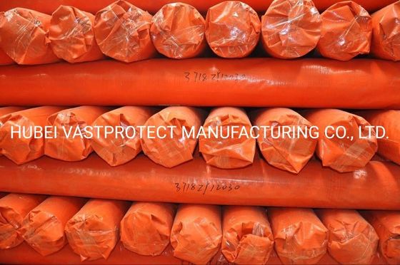 Plain Pattern 3.65m Breed Waterdicht Oranje PE Tarpaulin Roll Met Paper Core