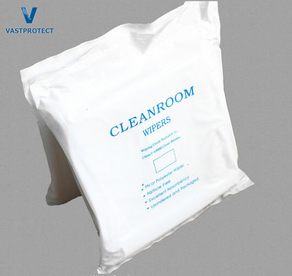 Microfiber Cleanroom Wiper met aanpassing Wit ESD Lintvrij 100% Polyester