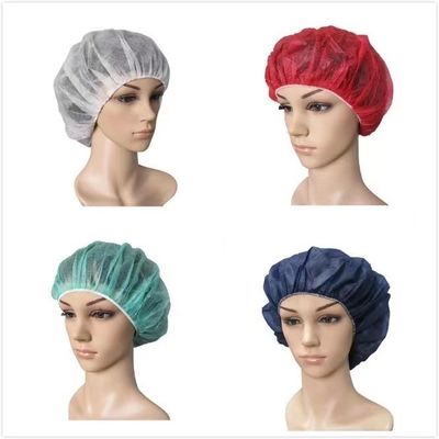 12GSM Wit Blauw Rood Roze Niet-geweven PP Wegwerp Ronde Bouffant Cap met ISO-certificering