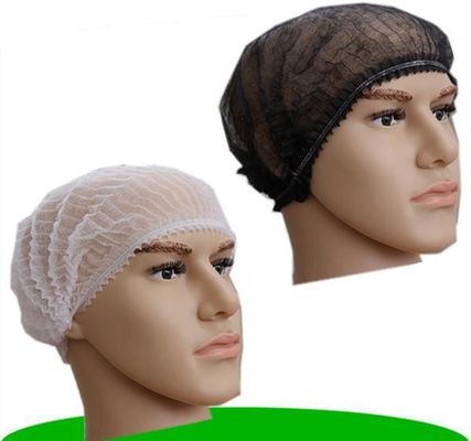 Eenmalige niet-geweven PP-clip strip Bouffant haarnet mob cap met enkelvoudige of dubbele elastische