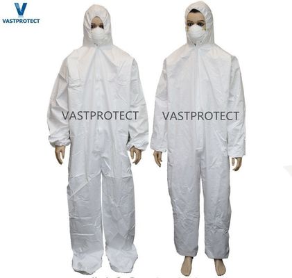 PPE Veiligheidsbeschermingsbekleding Print 50GSM 60GSM 65GSM Tyvek Witte eenmalige overalls