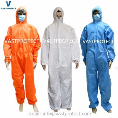 CE-type 5/6 categorie 3 wegwerp niet-geweven PP SMS microporeuze overalls met logo-afdruk
