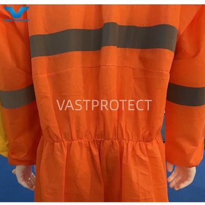 VPT SMS606 175*140cm Oranje Wegwerp SMS 56GSM Tyvek Coverall met reflecterende tape