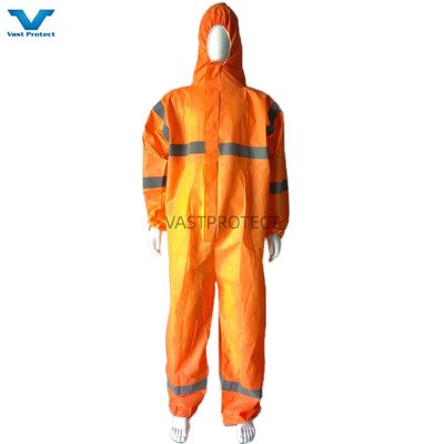 OEM aanvaard niet-geweven wegwerp Tyvek-overalls met reflecterend band binnen EN14126