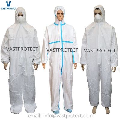 DuPont Tyvek Wegwerpwitte verf Gevaarlijke stof Tychemisch Chemisch Werk Overall Koeler Werk veiligheidspak met kap kraag