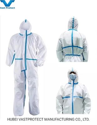 DuPont Tyvek Wegwerpwitte verf Gevaarlijke stof Tychemisch Chemisch Werk Overall Koeler Werk veiligheidspak met kap kraag