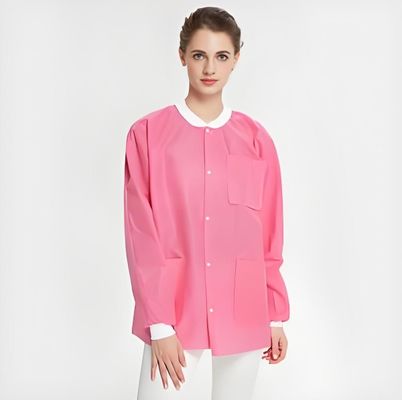 Productie 20000pcs/dag Niet-geweven PP wegwerp visitor lab coat met OEM CE goedkeuring