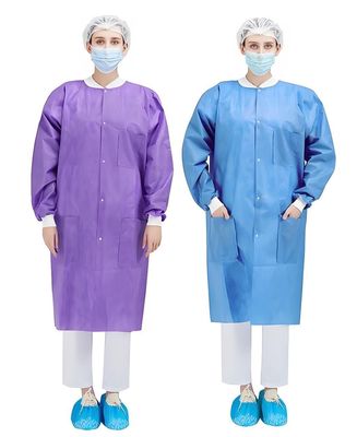 5XL Grootte Beschermend werk Draag uniform niet-geweven SMS Labjas met open polsen en zakken