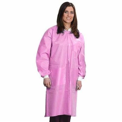 Volwassenen SMS Medisch Lab Jacket Wegwerp knie lengte met gebreide manchet kraag en 3 zakken