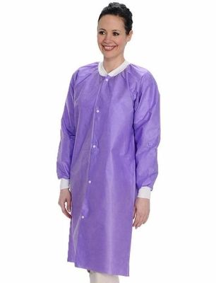 Volwassenen SMS Medisch Lab Jacket Wegwerp knie lengte met gebreide manchet kraag en 3 zakken