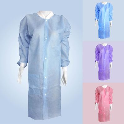 Sky Blue Lab jassen voor volwassenen PPE Spp SMS 45GSM Splash-proof schilderij met Mao kraag