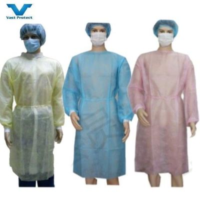 30-50GSM En13795 Eenmalige kleding Waterdicht SMS/PP/PP PE-isolatiejassen
